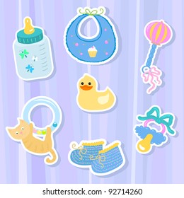 Stickers with different stuff for babies