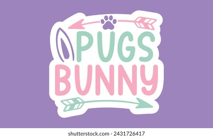 Stickers Easter Dog EPS Bundle ,Single Designs