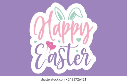 Stickers Easter Dog EPS Bundle ,Single Designs