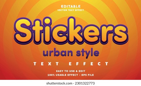stickers editable text effect with modern and simple style, usable for logo or campaign title	