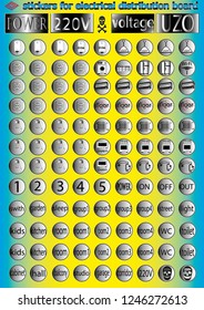 stickers for electrical distribution board consumer electrical safety, electricity, current protection