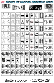 stickers for electrical distribution board consumer electrical safety, electricity, current protection