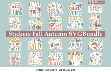 Stickers ,Fall EPS Bundle, And Single Design, Thanksgiving Design