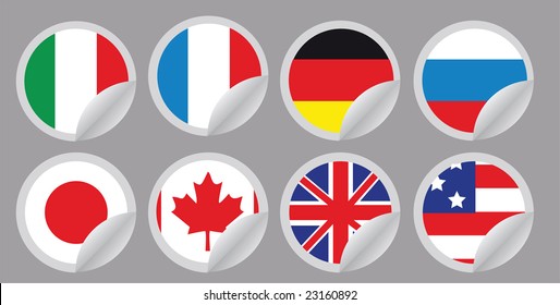 stickers and flags