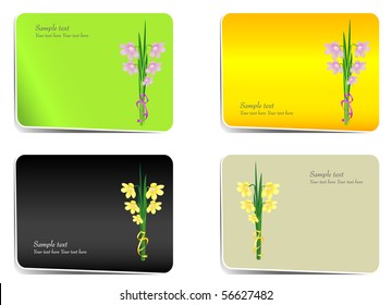 Stickers with flowers. Vector illustration