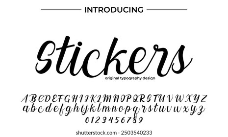 Pincel con estilo pintado con letras mayúsculas del Vector, alfabeto, tipo de letra