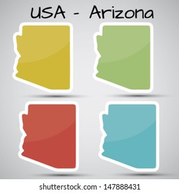 stickers in form of Arizona state, USA