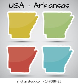 stickers in form of Arkansas state, USA