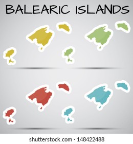 stickers in form of Balearic Islands, Spain