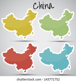 stickers in form of China