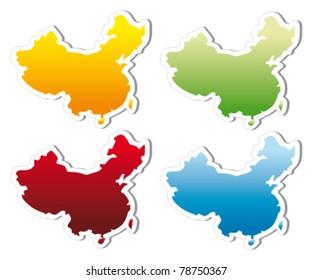 stickers in form of China