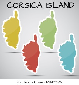 stickers in form of Corsica Island, France