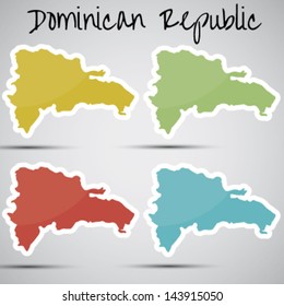 stickers in form of Dominican Republic