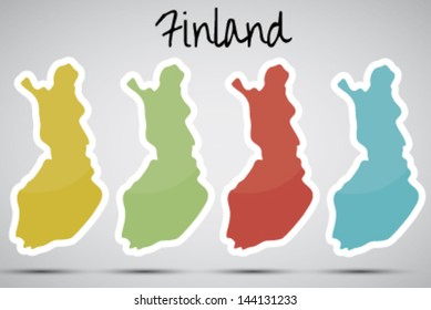 stickers in form of Finland