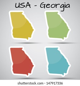 Stickers In Form Of Georgia State, USA