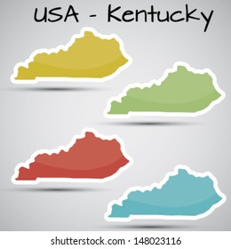 stickers in form of Kentucky state, USA
