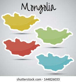  stickers in form of Mongolia