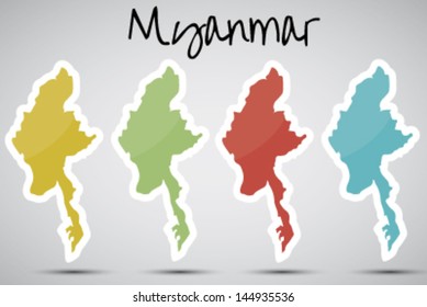 stickers in form of Myanmar
