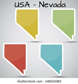 stickers in form of Nevada state, USA