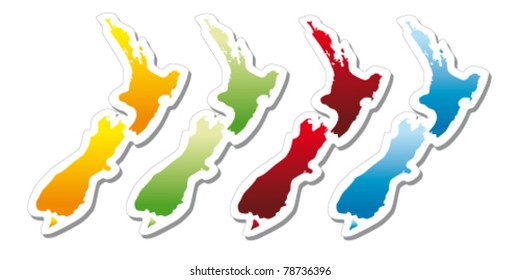 stickers in form of New Zealand