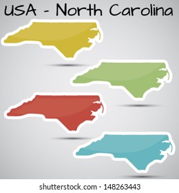 Stickers In Form Of North Carolina State, USA