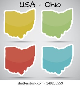 stickers in form of Ohio state, USA