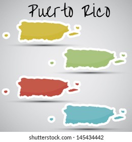 stickers in form of Puerto Rico