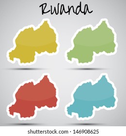 stickers in form of Rwanda