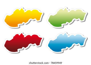 stickers in form of Slovakia