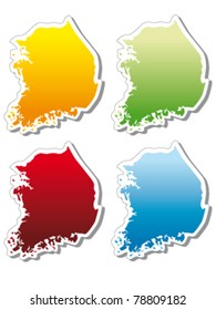 stickers in form of South Korea