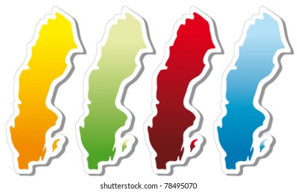 stickers in form of Sweden