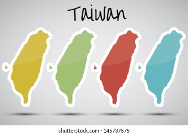 stickers in form of Taiwan