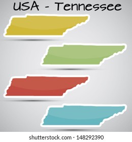 stickers in form of Tennessee state, USA