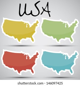 stickers in form of USA