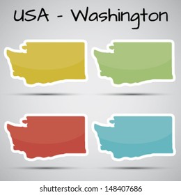 stickers in form of Washington state, USA