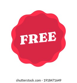 Stickers for FREEl shop product tags, new labels or sale posters and banners vector sticker icons templates