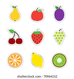 Stickers of fruits and berries