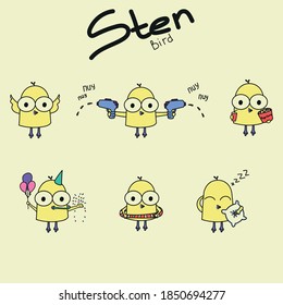 
Stickers with a funny bird Sen. The stickers are vector-based, so you can use them anywhere at different scales