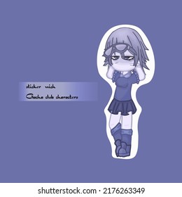 stickers with gacha club characters, characters from the Gacha club game, children's fantasies in drawing, for printing on pencil cases, for briefcases and school supplies, fashionable characters from