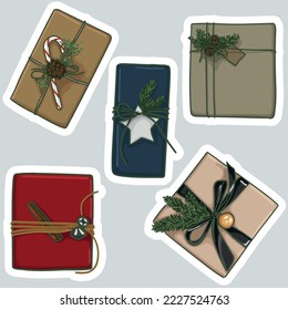 Stickers. A gift for the New Year and Christmas. Tape. Decor.