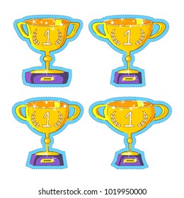 Stickers of gold cups