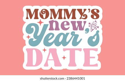 Stickers, Happy New Year, EPS  Bundle, Single Designs