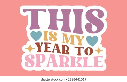 Stickers, Happy New Year, EPS  Bundle, Single Designs