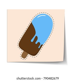 stickers with ice cream illustration