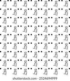 Stickers or icons in the form of people alternate with dots.