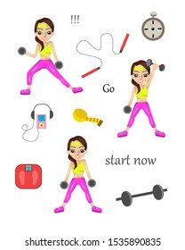 Stickers - Illustrations on fitness