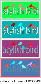 stickers with the image of stylized birds for use in the form of a logo, Chevron, label and the basis for creating your own design