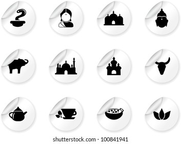 Stickers with indian icons