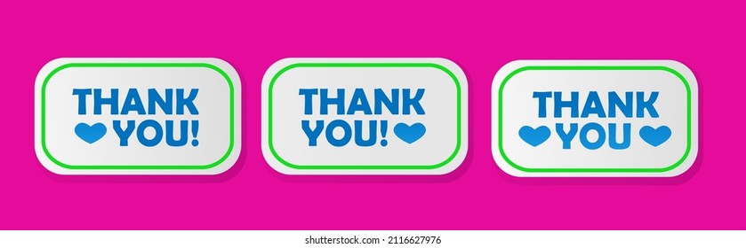 stickers with the inscription thank you. a set of thank-you stickers