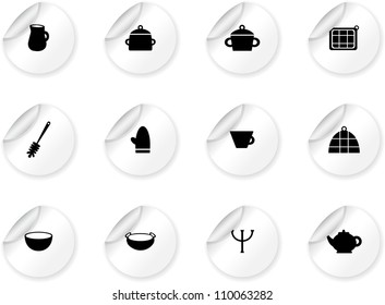Stickers with kitchen symbols